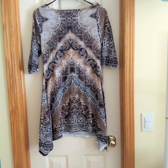 Amma abstract geometric knit tunic dress NWOT - Picture 2 of 10
